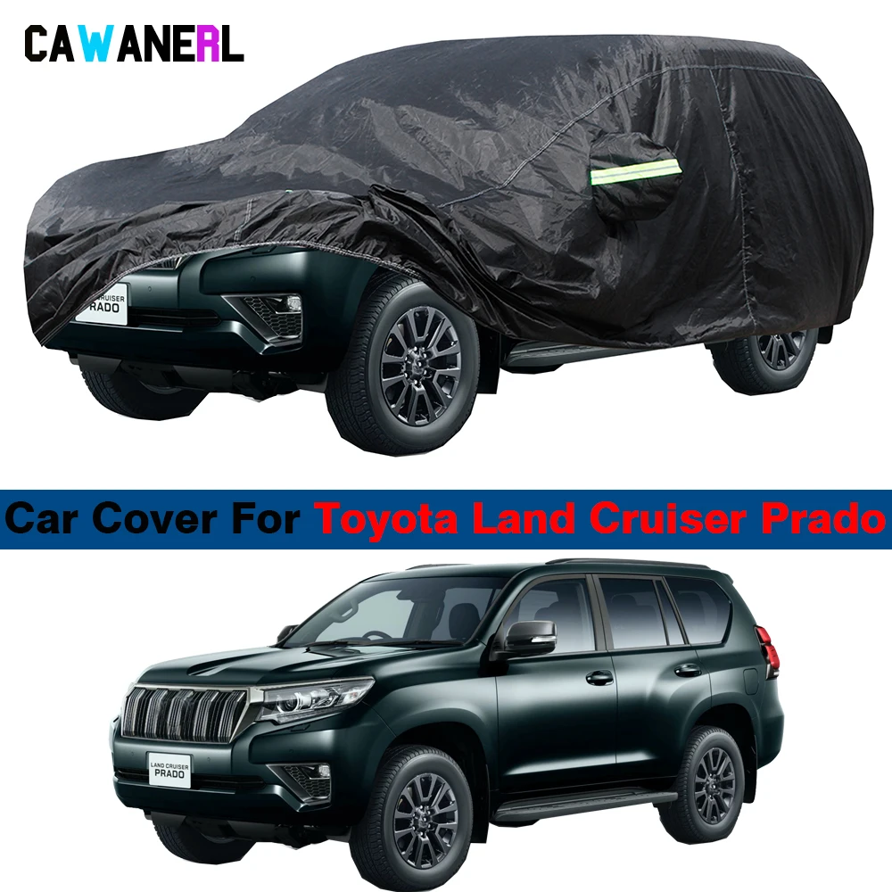 

Black Full Car Cover For Toyota Land Cruiser Prado 2002-2025 Waterproof SUV Anti-UV Sun Shade Snow Rain Wind Protection Cover