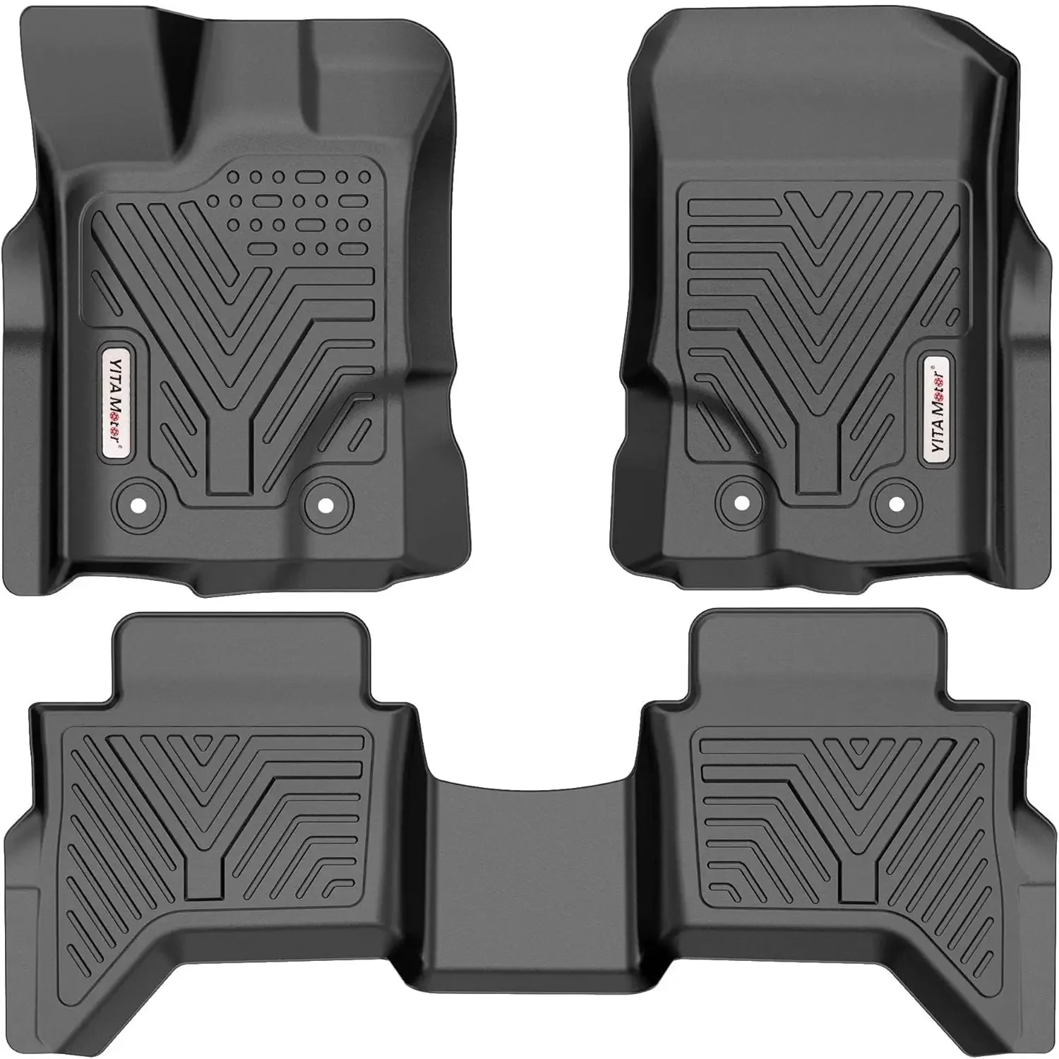 

Floor Mats Fit for 2019-2023 Ford Ranger Supercrew Cab, Custom Fit Black TPE Floor Liners 1st & 2nd Row All-Weather Pr