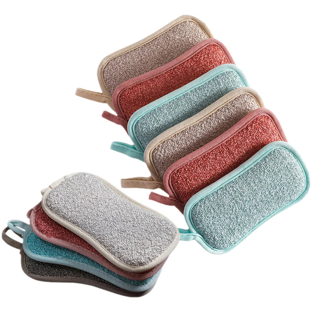 10 Pcs Frosted Cotton Sponge Body Scrub Mitt Dish Scrubber Reusable Cleaning Sponges