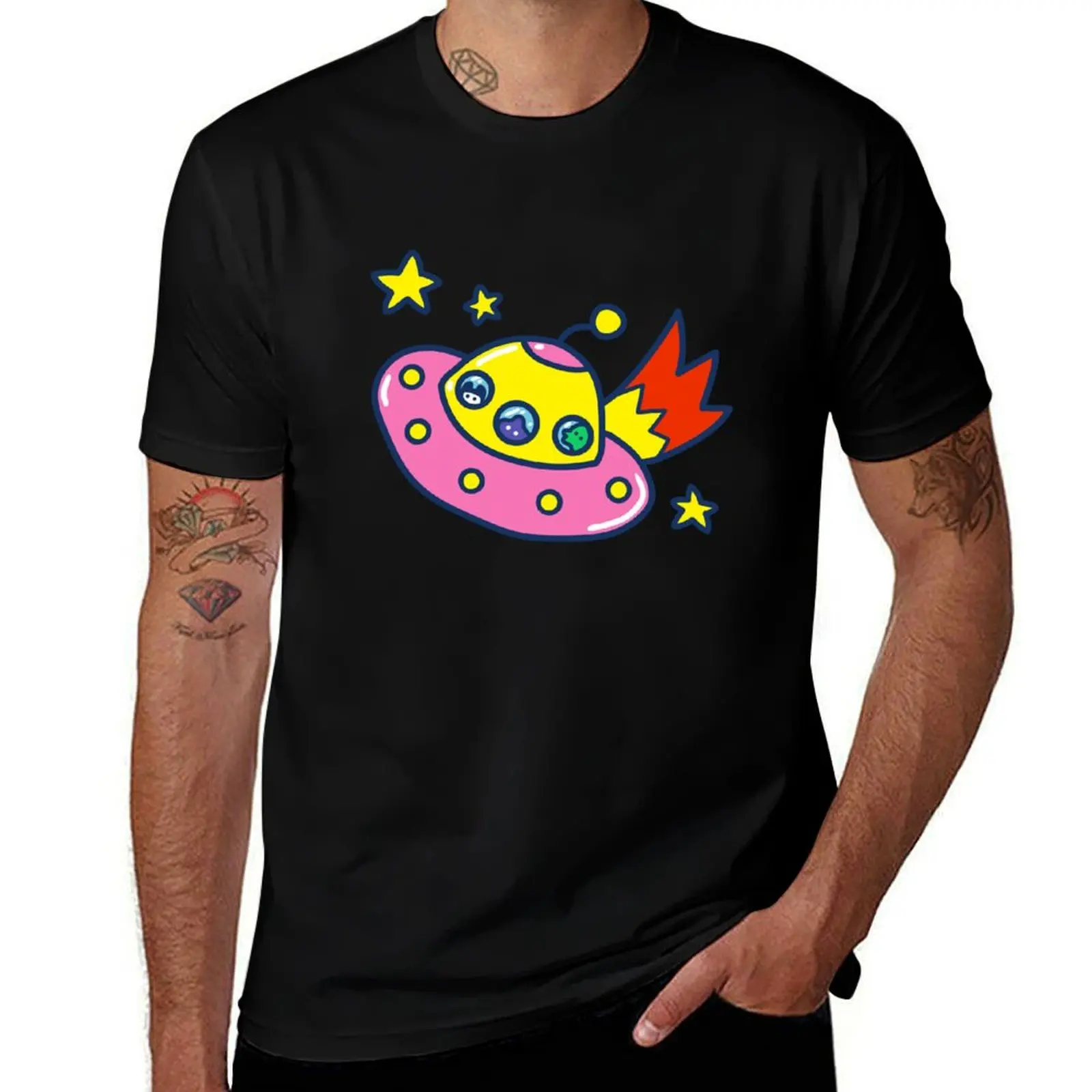 Tamagotchi UFO Spaceship T-Shirt animal prinfor boys shirts graphic tee summer tops Blouse clothes for men