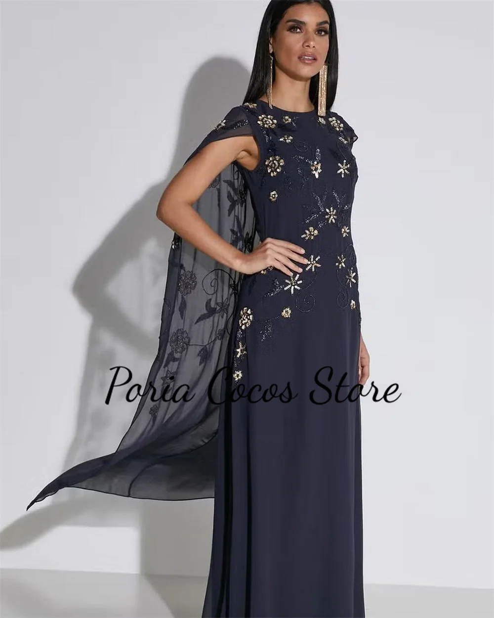 Customized Elegant Prom Gown For Women Straight Ankle-Length O-Neck Exquisite Appliques Evening Party Dresses فساتين للحفلات الر