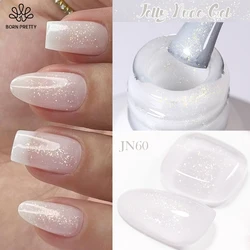 Faillite N PRETTY-Verhéritage à Ongles Semi-Permanent, Gel Blanc Laiteux, Gelée Nude, Verhéritage Gel Pailmétrage, Verhéritage Transparent Iridescent Sparking, 10ml