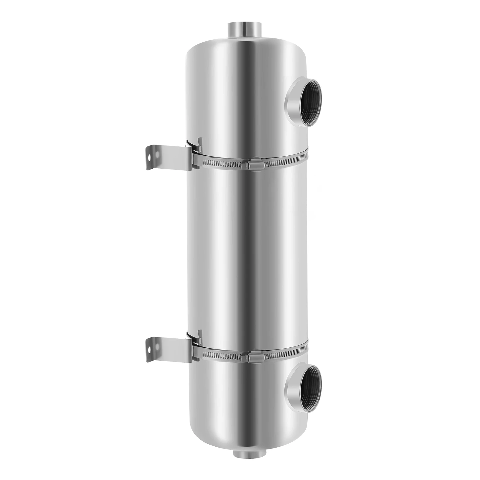 

304 Stainless Steel Pool Heat Exchanger, Thermostat Heater Circulating Heating Equipment for Swimming Pool Spa Hot Tub