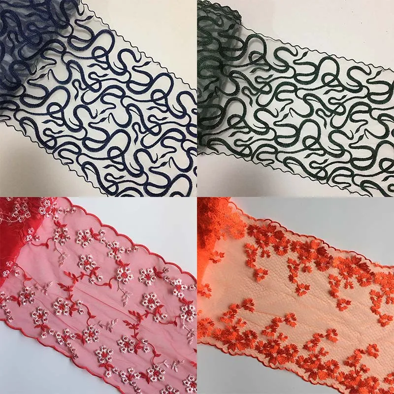 40Yds/lot Embroidered Tulle Snake Lace Trim Skirt Hem For Clothes Sewing Accessories Lingerie Dress Wedding Lace Fabric 2026