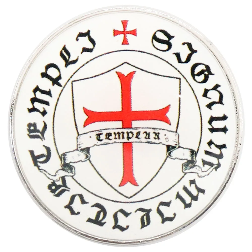 Knights Templar 12th Century Holy Grail Templars Crusades Art Metal Alloy Badge Lapel Pin for Clothes Bag Accessories