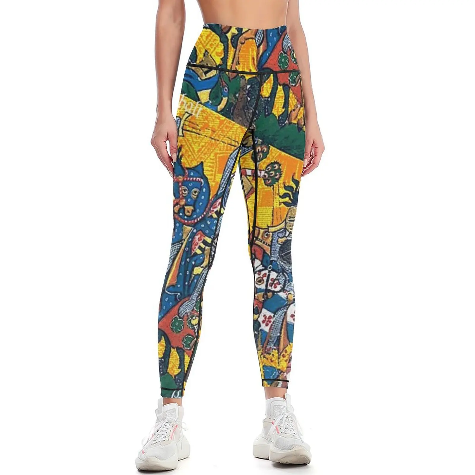 

Medieval art depicting a Tournament Battle Leggings Legging sport Sweatpants gym pants Womens Leggings