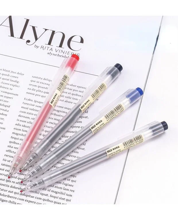 3Pcs MUJIs Style Press Gel Pen 0.5mm Student Exam Office Signature Writing Pens Japan Ink Press Pen Business Japanese Stationery