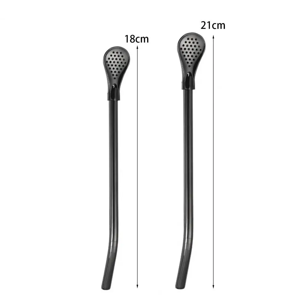 Kitchen Stainless Steel Straw Spoon for Drinks Reusable Tea Filter Stirring Straws Multi-Functional Leak-proof Drinking Straw