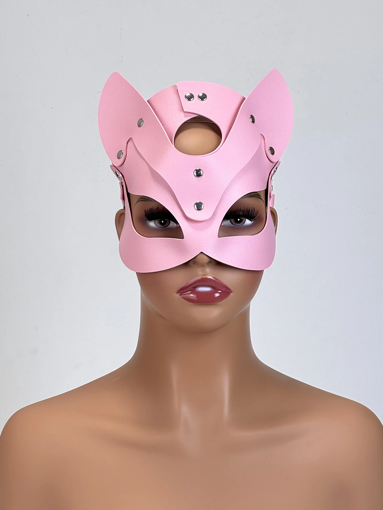PU Leather Mask Half Eyes Fox Cosplay Face Cat Halloween Mask Women Man Cosplay Toys Face Party Adult Game