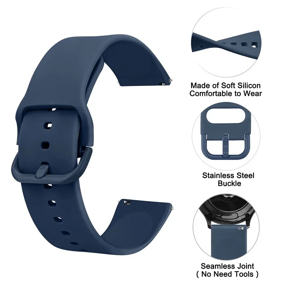 Cinturino da 20mm 22mm per Samsung galaxy watch 6/5/pro/3/4/6 Classic 43mm 47mm/Active 2 bracciale sportivo in Silicone huawei Gt 3-2-2e Band