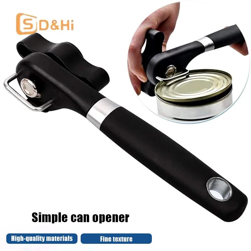 1PCS Polyester Manual Safety Can Opener Stainless Steel Can Knife Household Single-Handle Side Multi-Functional Can Opener