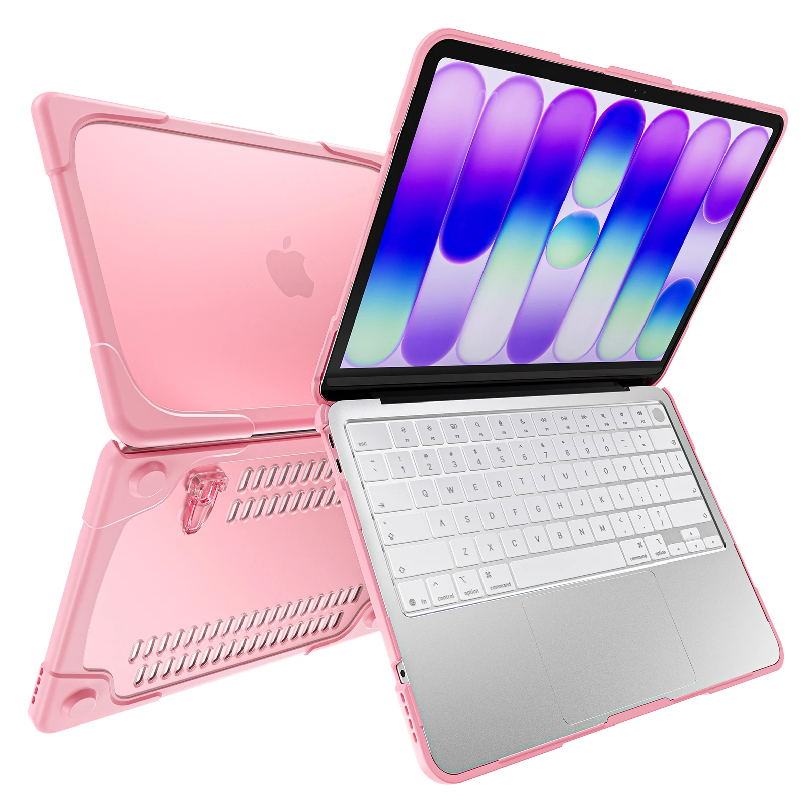 Luxury Colourful Laptop Case for MacBook Neo 13 inch 2026 Model A3404 Bracket Kickstand Laptop Cover PC+TPU Full Body Protection