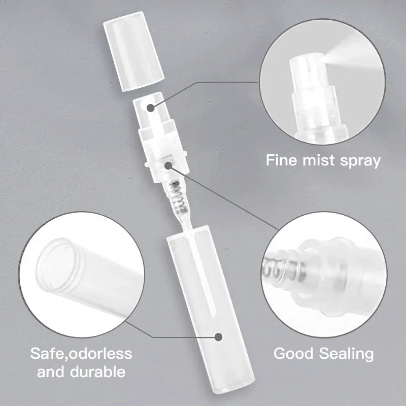 10pcs 2ml 3ml 5ml Mini Plastic Spray Bottle Small Cosmetic Packing Atomizer Perfume Bottles Atomizing Vaporisa Liquid Containers