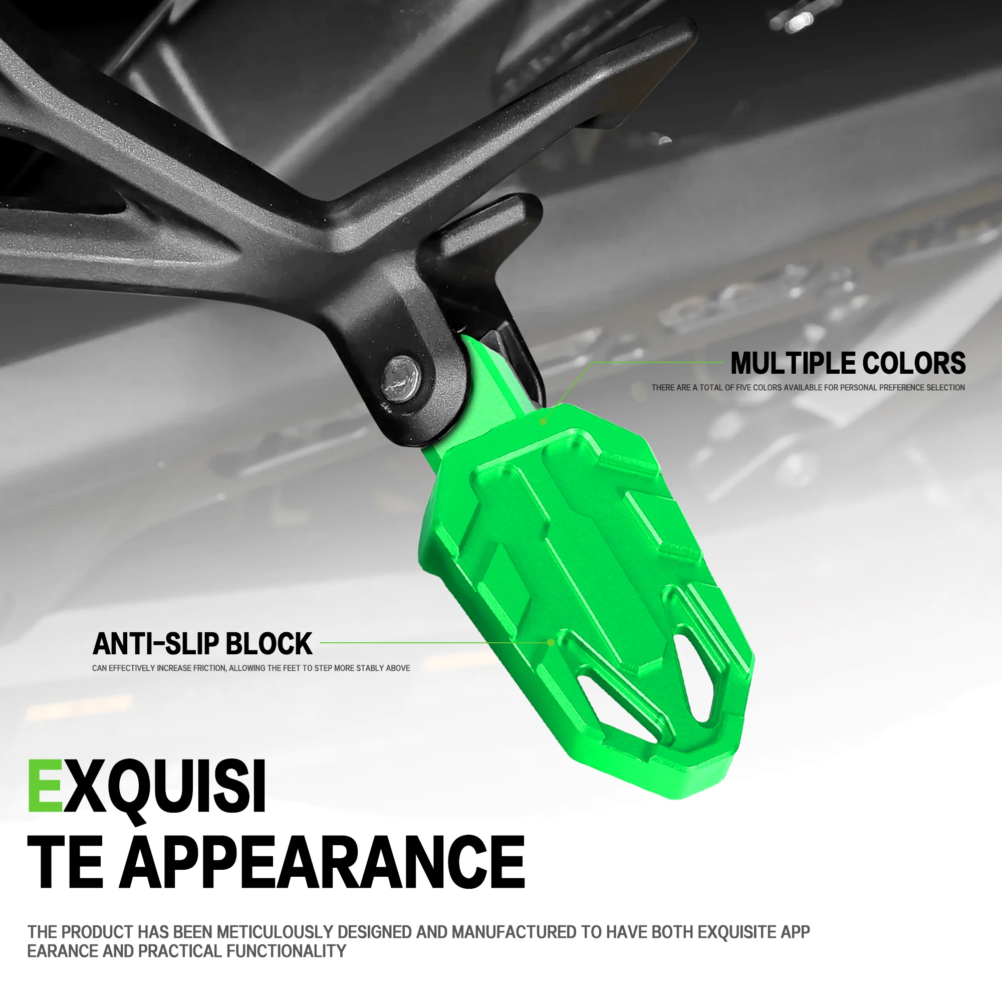 For Kawasaki Z650 Z900 SE NINJA 650 H2 SX Versys-X 300 250 Motorcycle Z 900 Aluminium Rear Foot Pedal Expandable Teeth Pedal