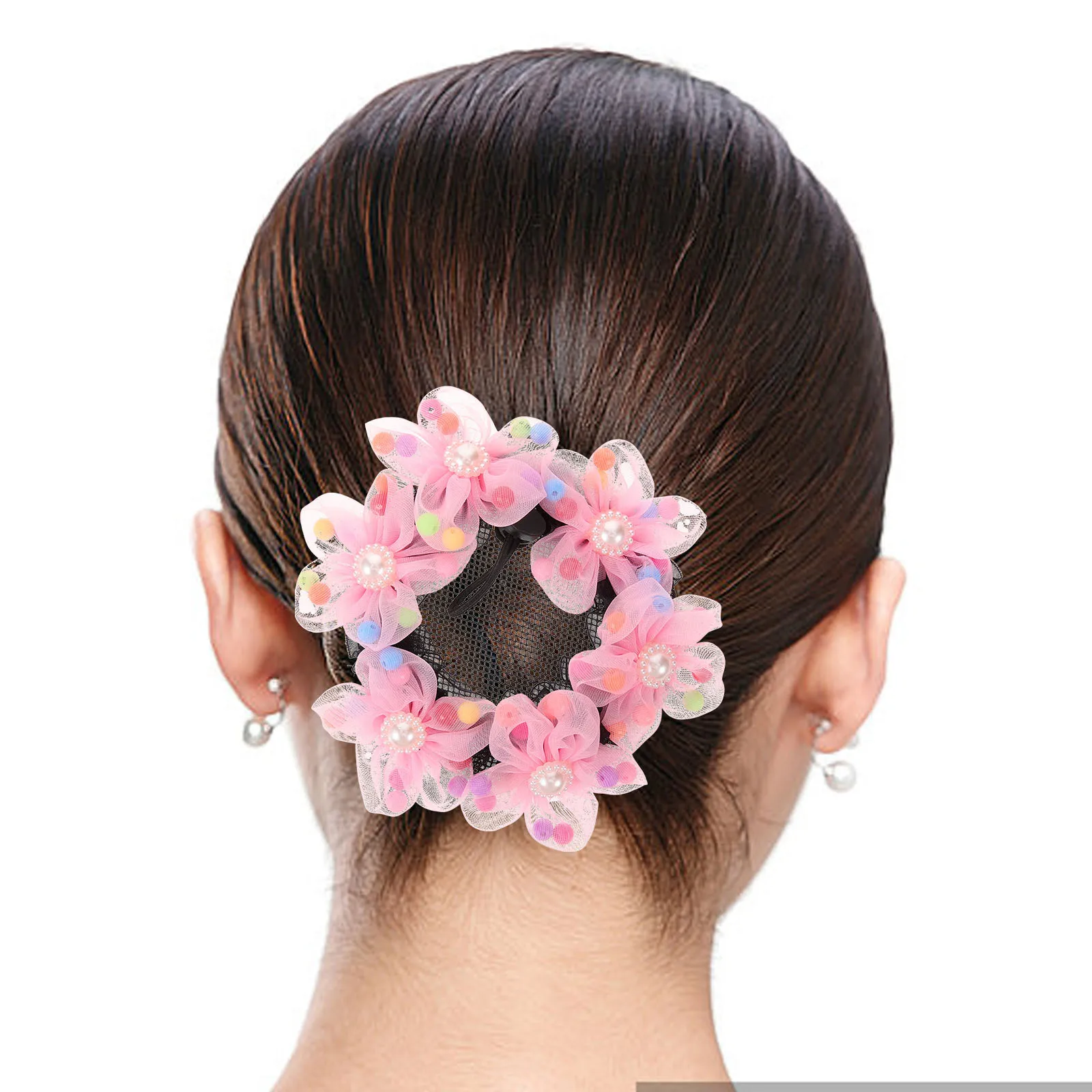 

Ballet Hair Net for Girls Women Lightweight Soft Dance Accessories Cute Bow Headband Wrap Stylish Costume Decoration 8-12 Years