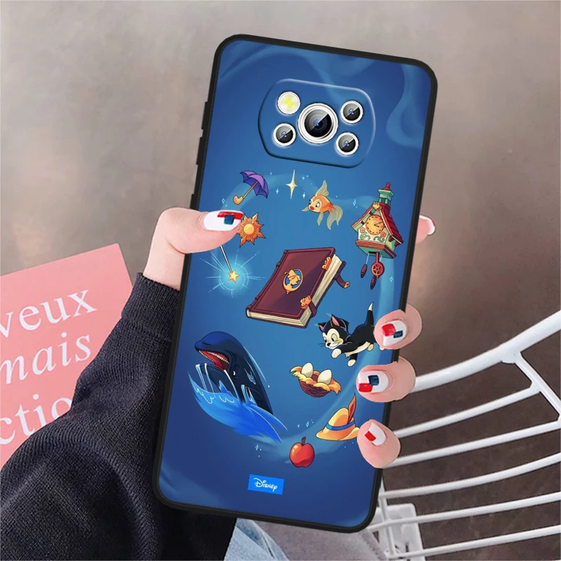 Disney Pinocchio Cute For POCO X6 M6 C55 C50 C40 C3 F5 F4 F3 M6 M5 M4 4G 5G GT Pro Silicone Black Phone Case