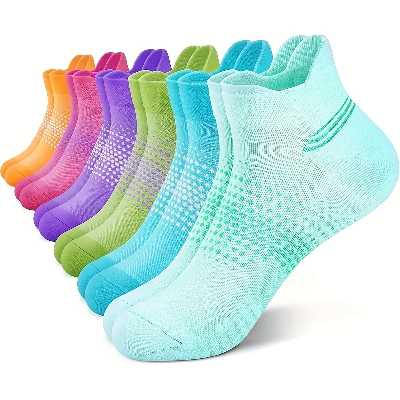 5 Pairs Women'S Low Cut Compression Socks - Thickened Heel And Ankle Cushioning Design, Suitable for Running, Hiking