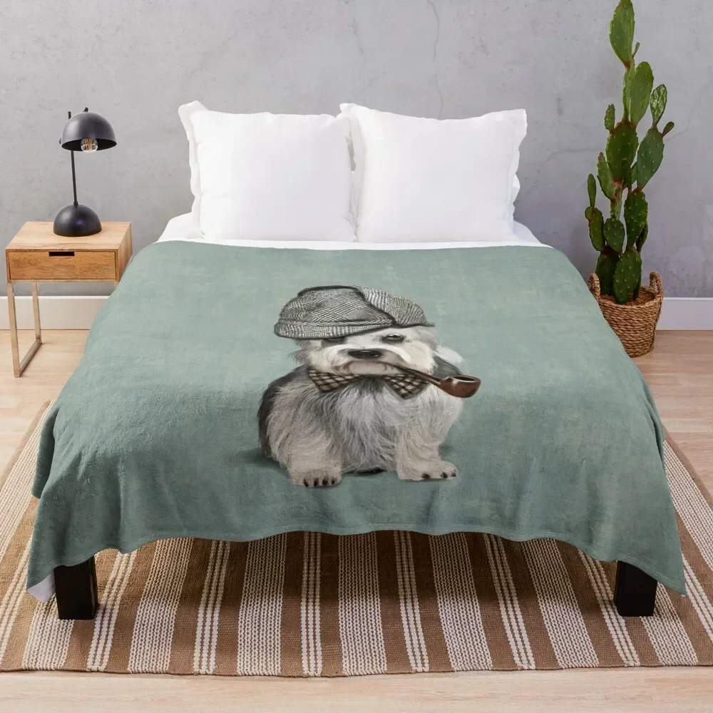 

Dandie Dinmont Terrier Detective Throw Blanket Warm Napping Blanket for Office Couch Bed