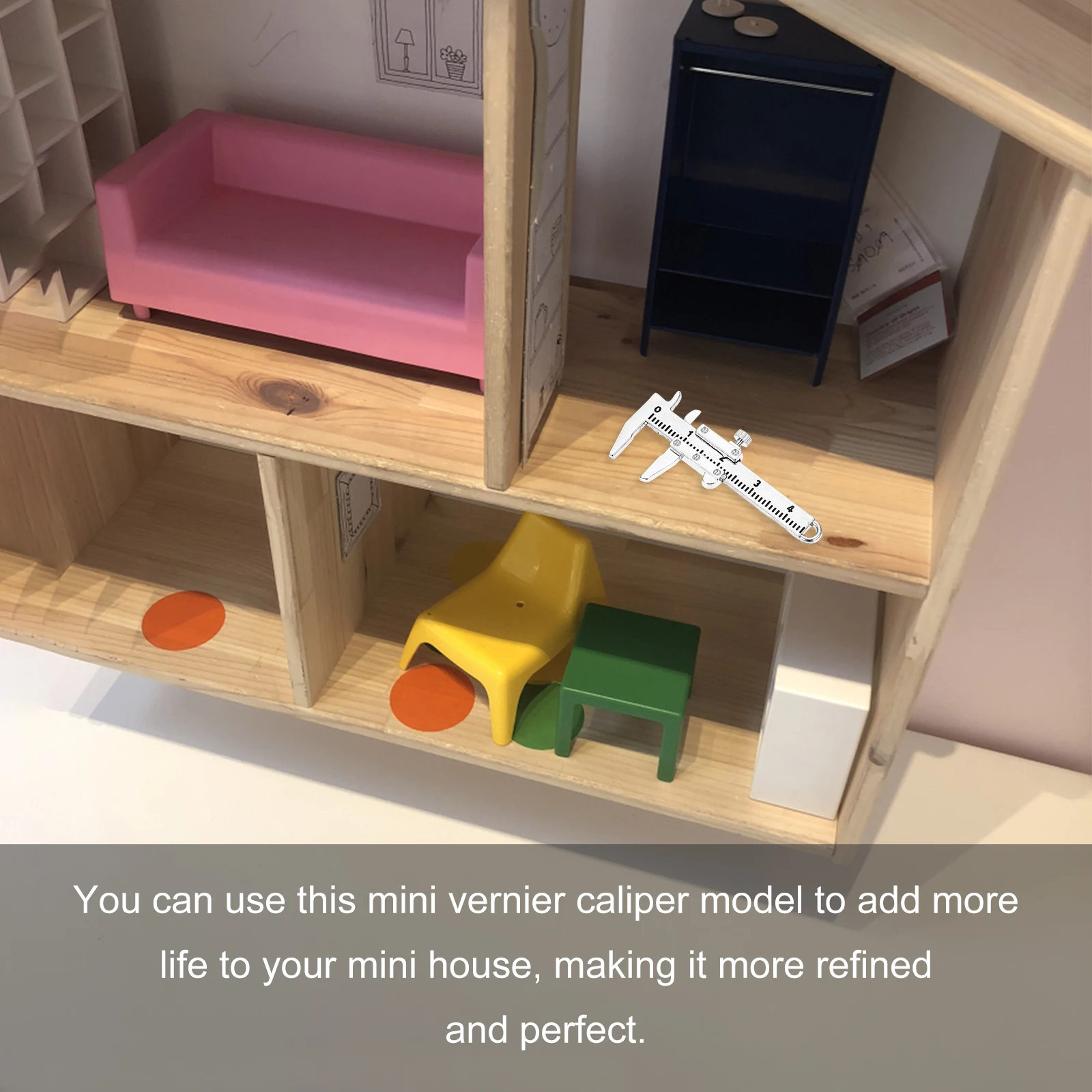 

2Pcs Mini Vernier Calipers Zinc Alloy Decorative Ornament for Mini House Micro Landscape DIY Accessories Pocket Caliper