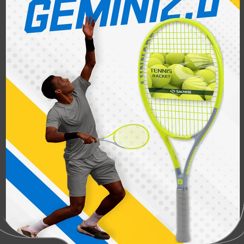 

27 inch tennis racket carbon fiber Adult High elasticity 50 pounds advanced threading red soil man Professional woman pink