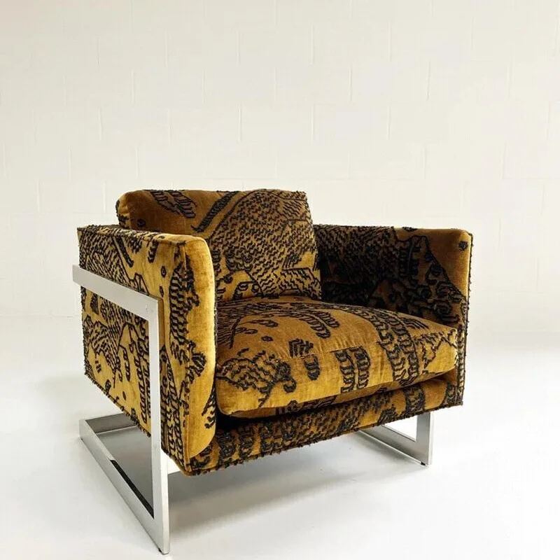 

Minimalist single sofa chair medieval tiger chair American jacquard fabric chair
