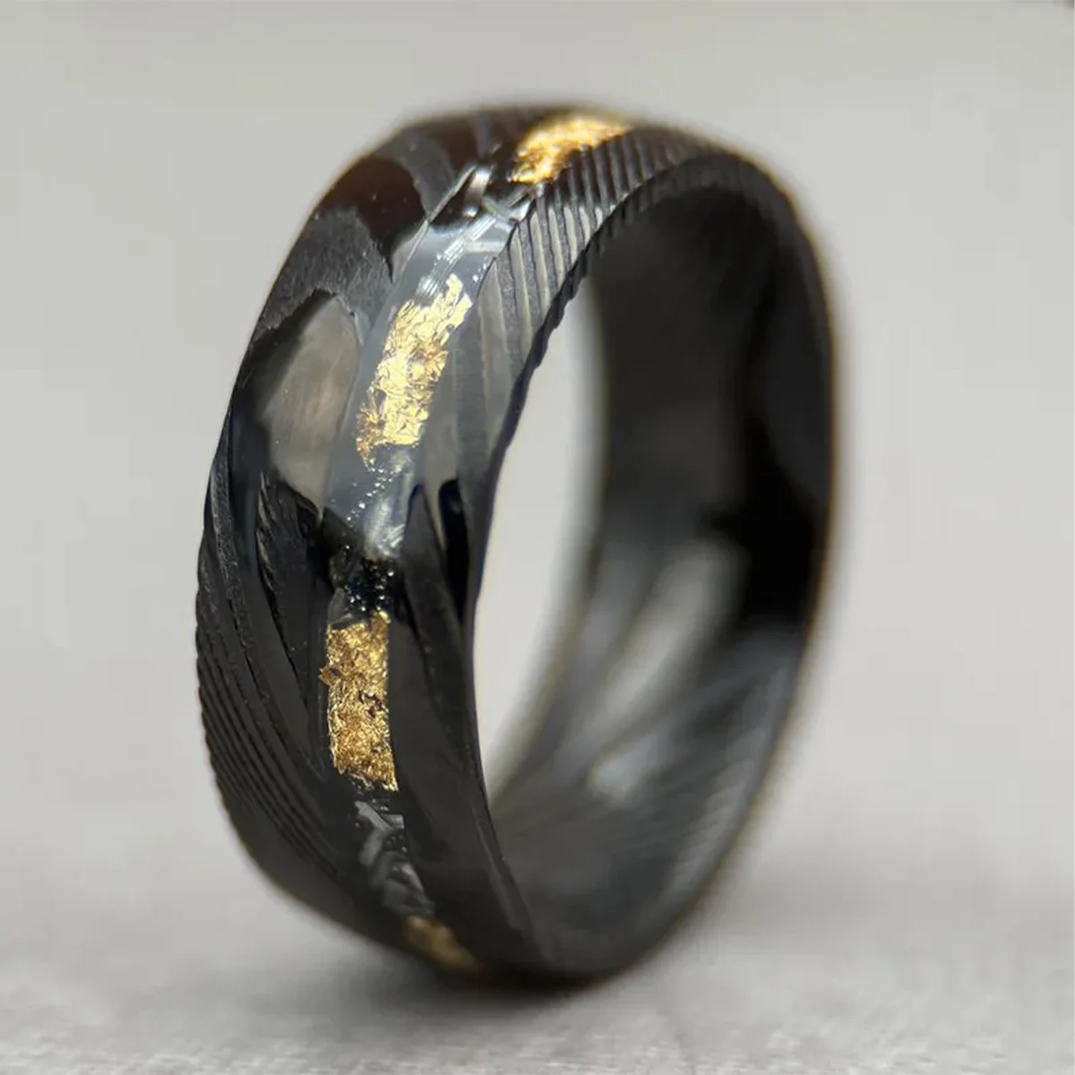 

8MM black Damascus ring for man anillos bague homme pareja de compromiso fashion jewelry wedding bands couple engagement rings