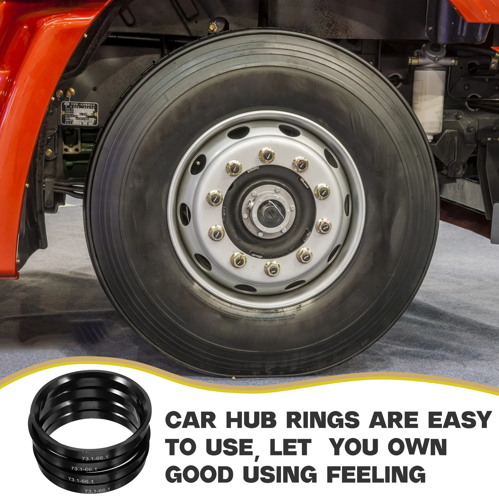 

4 Pcs Hub Centric Rings Wheel Centering Rings Car Exterior Decorations Bore Adapter for Rims Lightweight Durable
