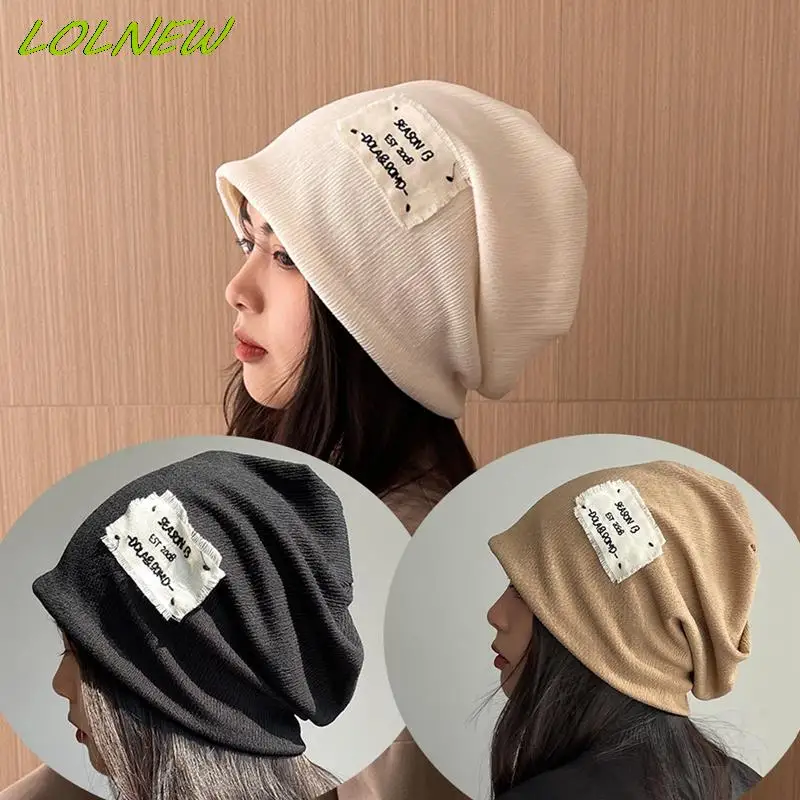 

Streetwear Letter Skullies Beanies Autumn Hats For Women Beanie Spring Thin Applique Korea Cool Slouchy Hip Hop Skull Cap