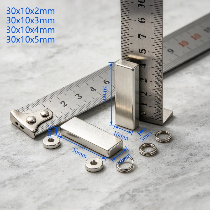 N35 Block Neodymium Magnets 30x10x2 30x10x3 30x10x4 30x10x5mm Powerful NdFeB Permanent Magnets for DIY Fridge Industrial