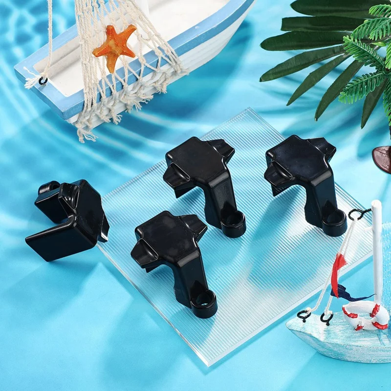 Boat Bumper Clips, Boat Fender Clips For Docking, Boat Square Rail Fender Hangers, 8 Pcs Black