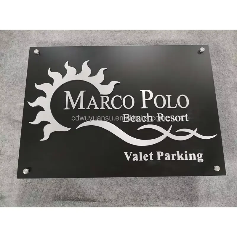 Hongsen Factory Custom CNC Engraved 3D Brass Aluminum Plaques for Advertising Home School Office Shop Hotel Use House Numbers