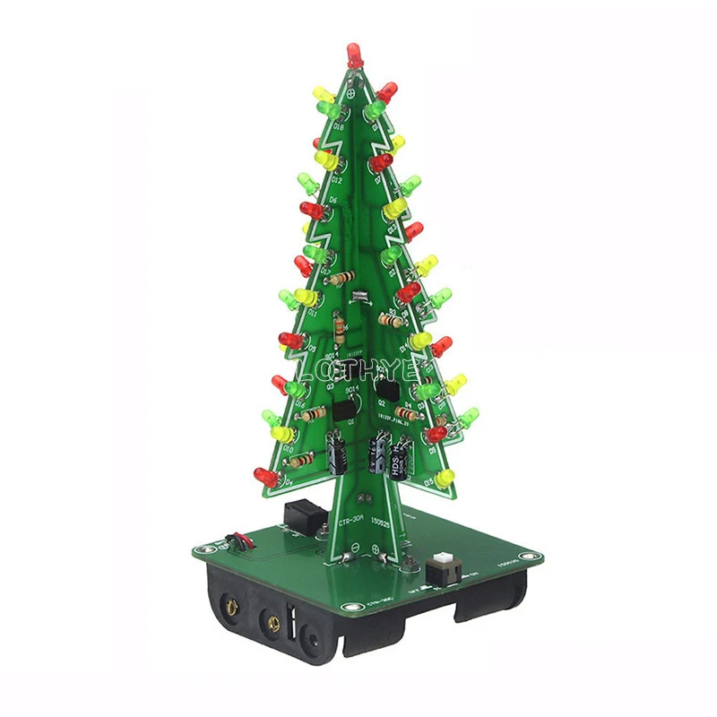 DIY 3D Christmas Tree LED Flash Kits DlY Electronic Kit Soldering Assembly 3 Color / 7 Color Electronic Fun Welding DC 4.5V-5V