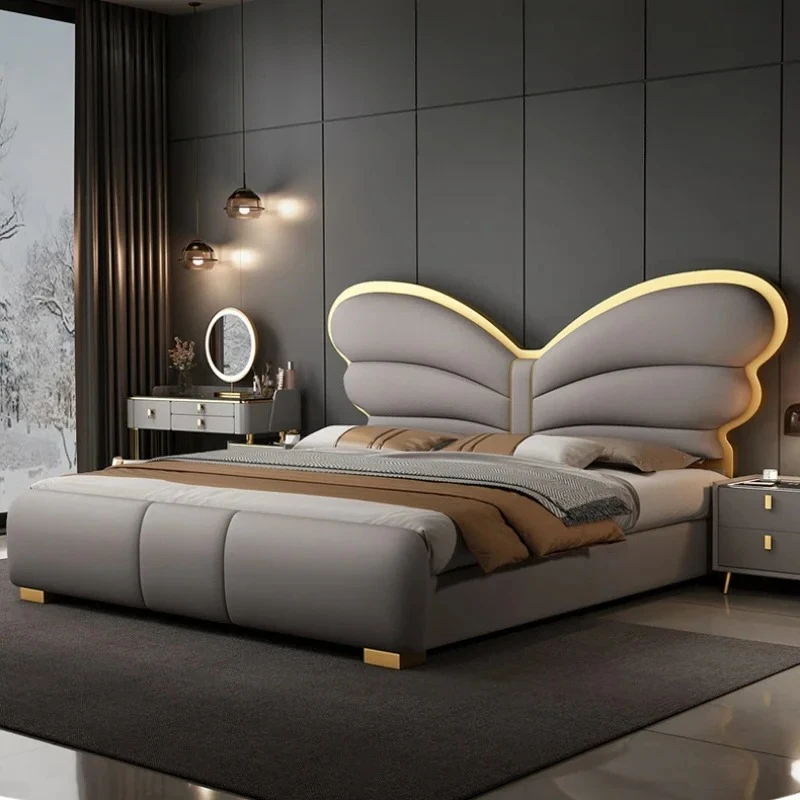 King Size Luxury Double Bed European Pretty Living Room Frame Double Bed Queen Princess Letto Matrimoniale Bedroom Furniture