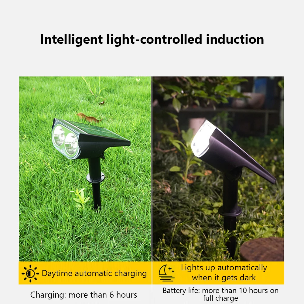 Solar Garden Spot Lights Automatic On/Off Solar Light Angle Adjustable Outdoor Waterproof Landscape Spotlights For Patio Walkway