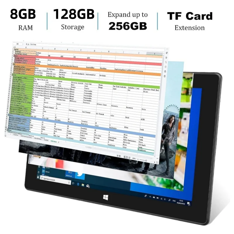 8GB RAM 128GB ROM 10,1" Windows 10 Tablet-PC 64-Bit Intel Atom X5-Z8350 1920 x 1200 IPS Dual-Kamera 5000mAh – Detail 3