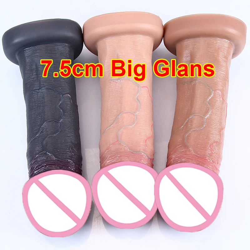 

7.5cm Thick Glans Realistic Dildo Soft Huge Adults Penis Suction Cup Anal Sex Toys For Woman Vagina G-Spot Masturbation Big Dick