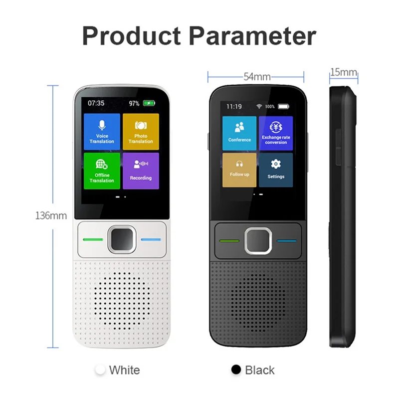 B68A T10 Smart Voice Translator Instant Real-Time Translation 137+ Languages, Powered Offline Capabilities A