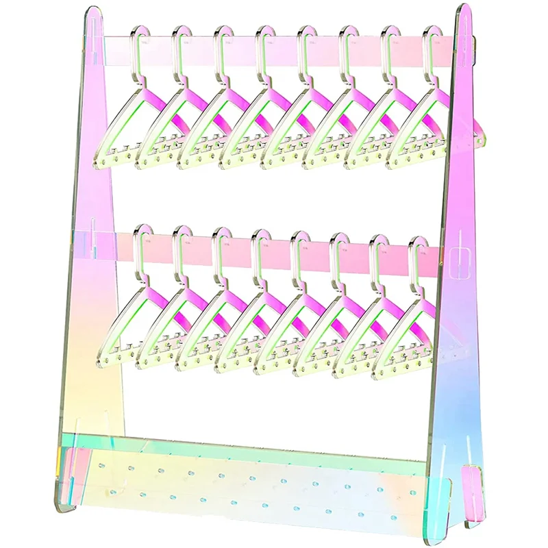 

Earring Rack Holder with Coat Hangers Mini Earring Necklace Hanger, Acrylic Rack Jewelry Stand Organizer