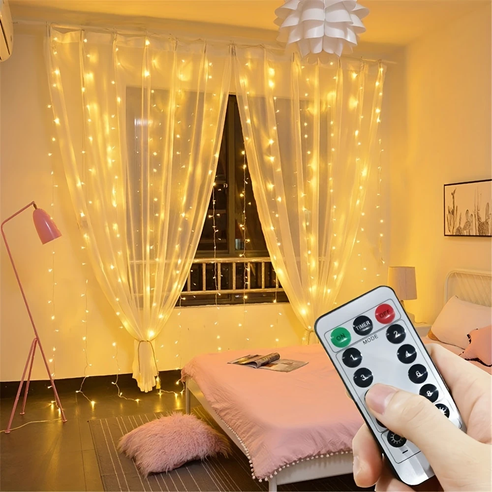 

LED Curtain String Light USB Powered Wedding Party Garden Bedroom Outdoor Indoor Wall Christmas Decorations for Home Fairy Light