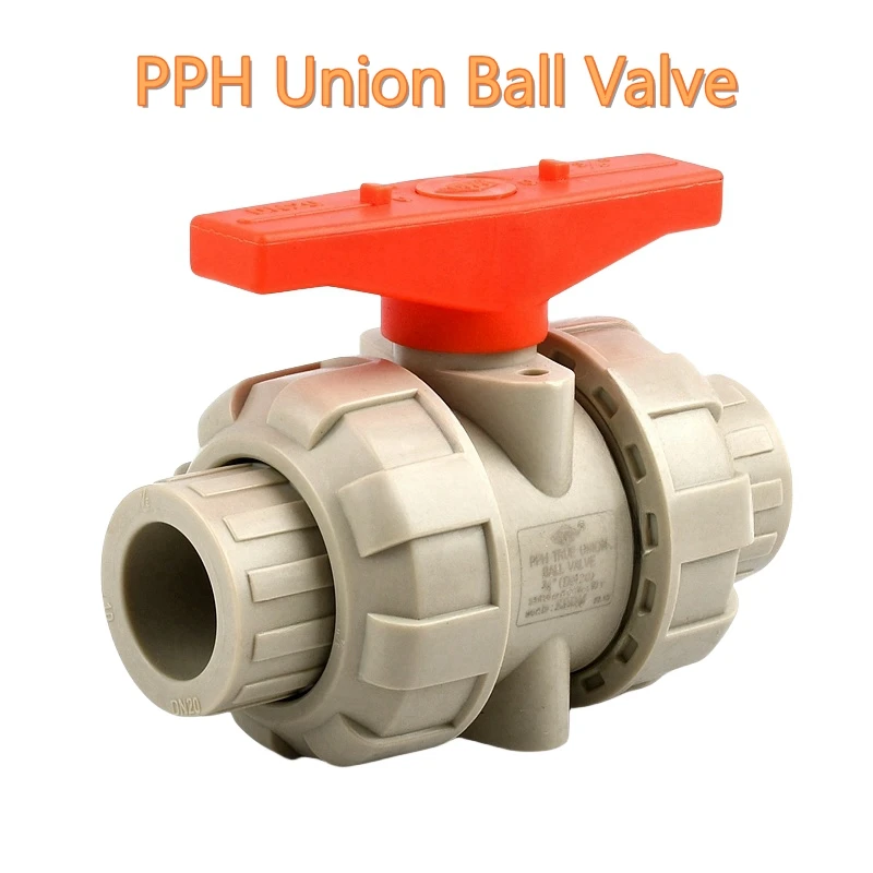 

1PC I.D 20~63mm PPH Union Ball Valve Garden Irrigation Water Pipe Connector Aquarium Adapter System Watering Industrial Fittings