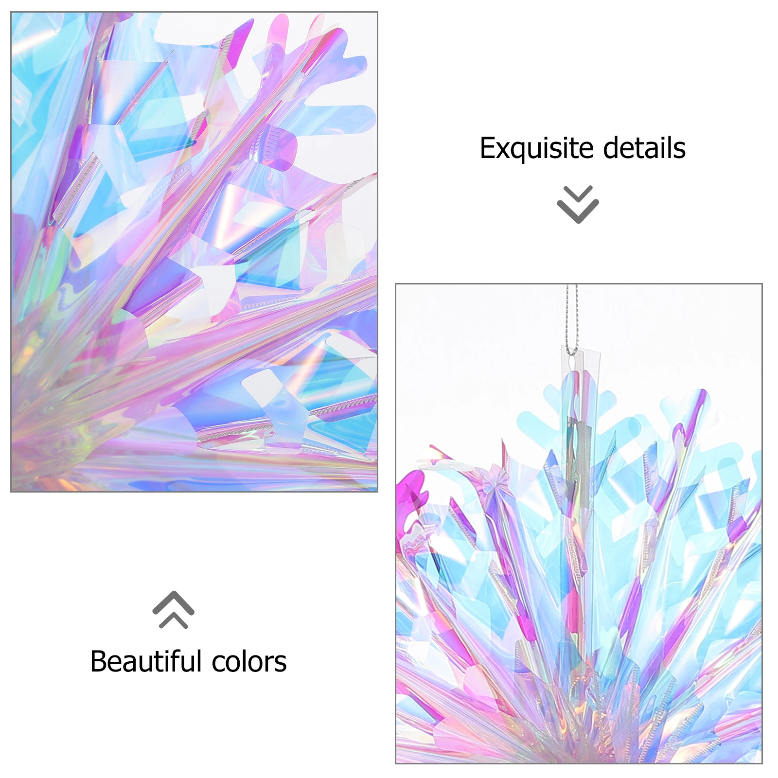 

2Pcs Snowflake Decoration Ornaments Colorful Xmas Tree Hanging Festive Stylish Party Home Christmas Holiday Winter
