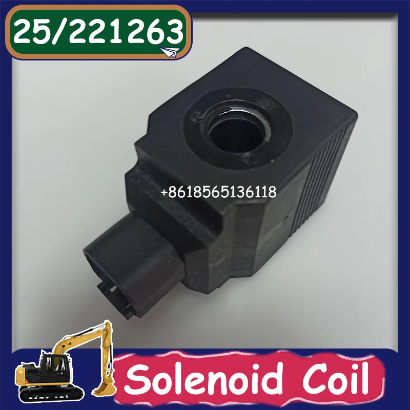 12V/24V Solenoid Coil 25/221263 25221263 For Wheel 436 426E 436E 456 426 Loader Excavator JS145LC JS115 JS330 JS180 JS220