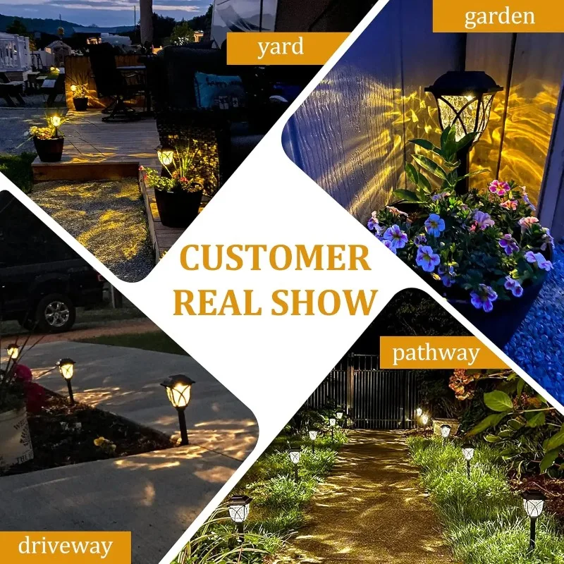 1-8PCS Waterproof Solar Lawn Spike Light Outdoor Landscape Decorative Ground Insert for Garden Yard