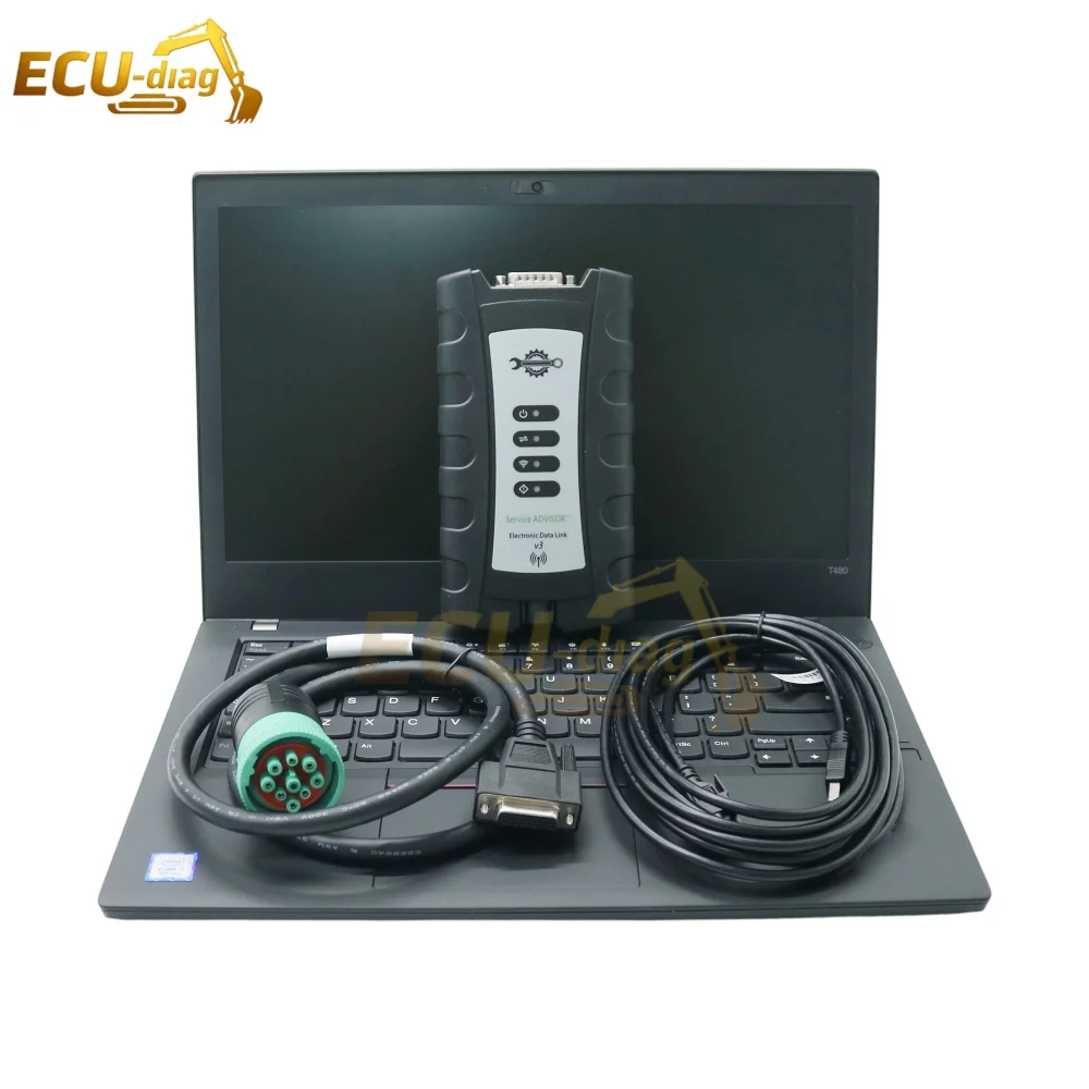 EDL V3 Diagnostic Tool V5.3 AG CF For John Deere Agricultural Tractor Heavy Vehicle Excavator Tractor Scanner With T480 Laptop