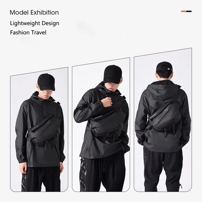 LOERSS Chest Bag Sport Crossbody Bag for Men and Women Zipper Funtional Waterproof Shoulder Bags Large Capacity Waist Pack