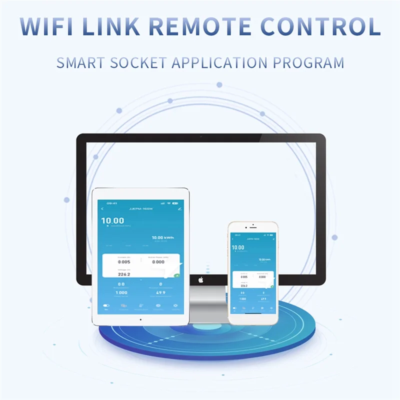 

-ABGQ WIFI Smart Wattmete цифровой измеритель мощности счетчик электроэнергии защита тока напряжения таймер переключатель вилка европейского стандарта