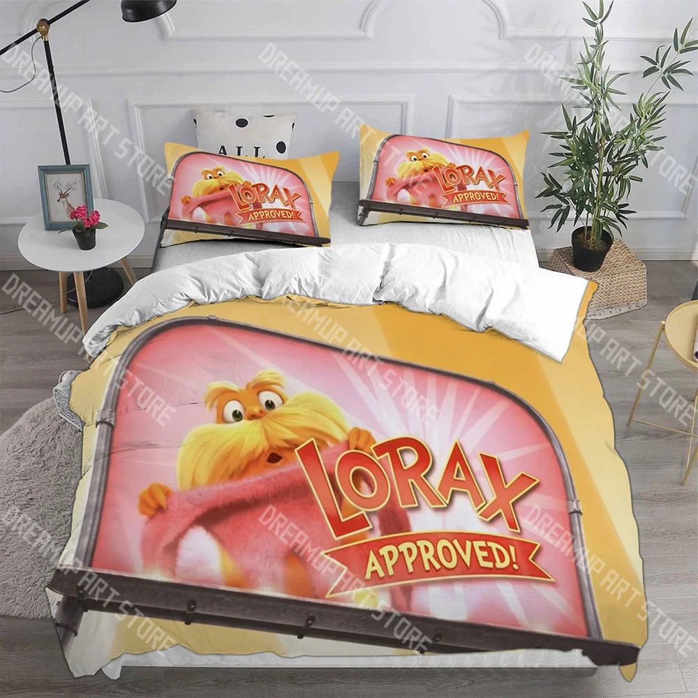 Fashion Cartoon Lorax Bedding Set Single Twin Full Queen King Size Bed Set Kids Bedroom Duvetcover Sets Bed Sheet Set
