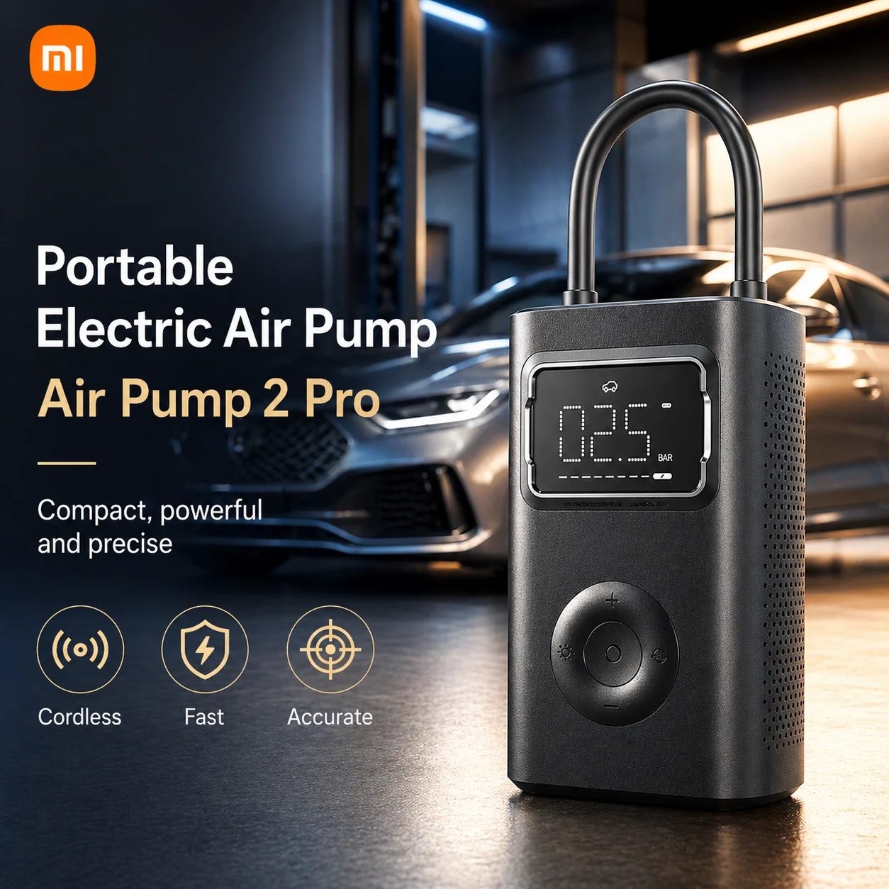 

Xiaomi Mijia Portable Air Compressor 2 Pro, 150Psi Electric Tire Inflator with Speed ​​Boost Fast Charging, Air Pump for Car, Motorcycle, Bicycle and Ball
