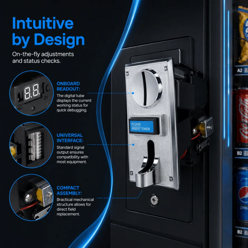 Durable Slot Mechanism Multi Coin Acceptor Multi Coin Selector Slot Coin Selector Vending Machine Parts For Vending Machine
