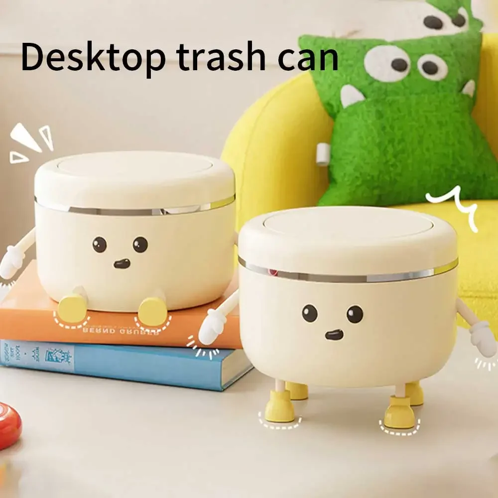 

Desktop Trash Can with Pop-up Lid Household Paper Waste Bin Large-capacity Bathroom Toilet Waterproof Garbage Storage Box Trash